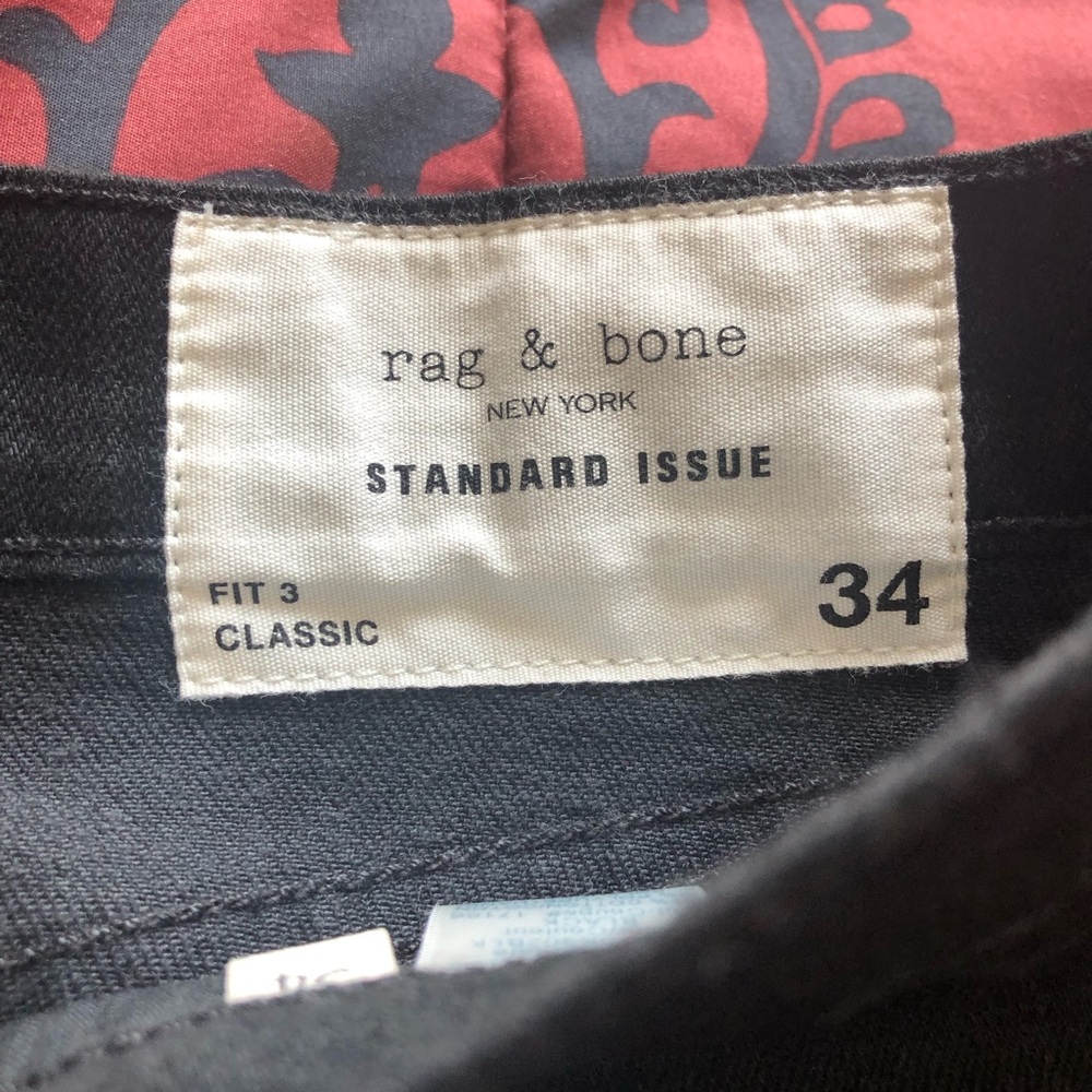 Rag & Bone Black Straight Jeans Classic Style
